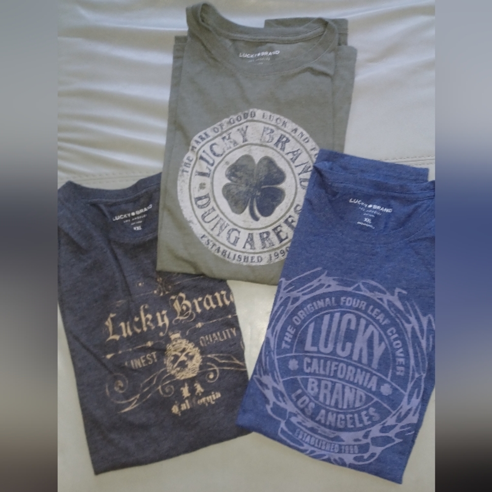 Lucky brand lot of 3 men's cotton t-shirts XXL
